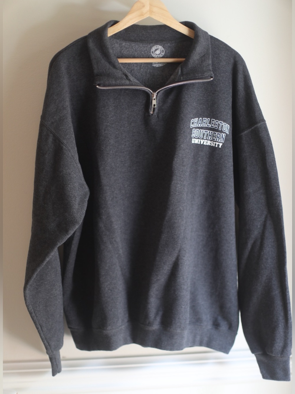 Charcoal Quarter-Zip Charleston Southern University Pullover Sweatshirt XL - Picture 2 of 6